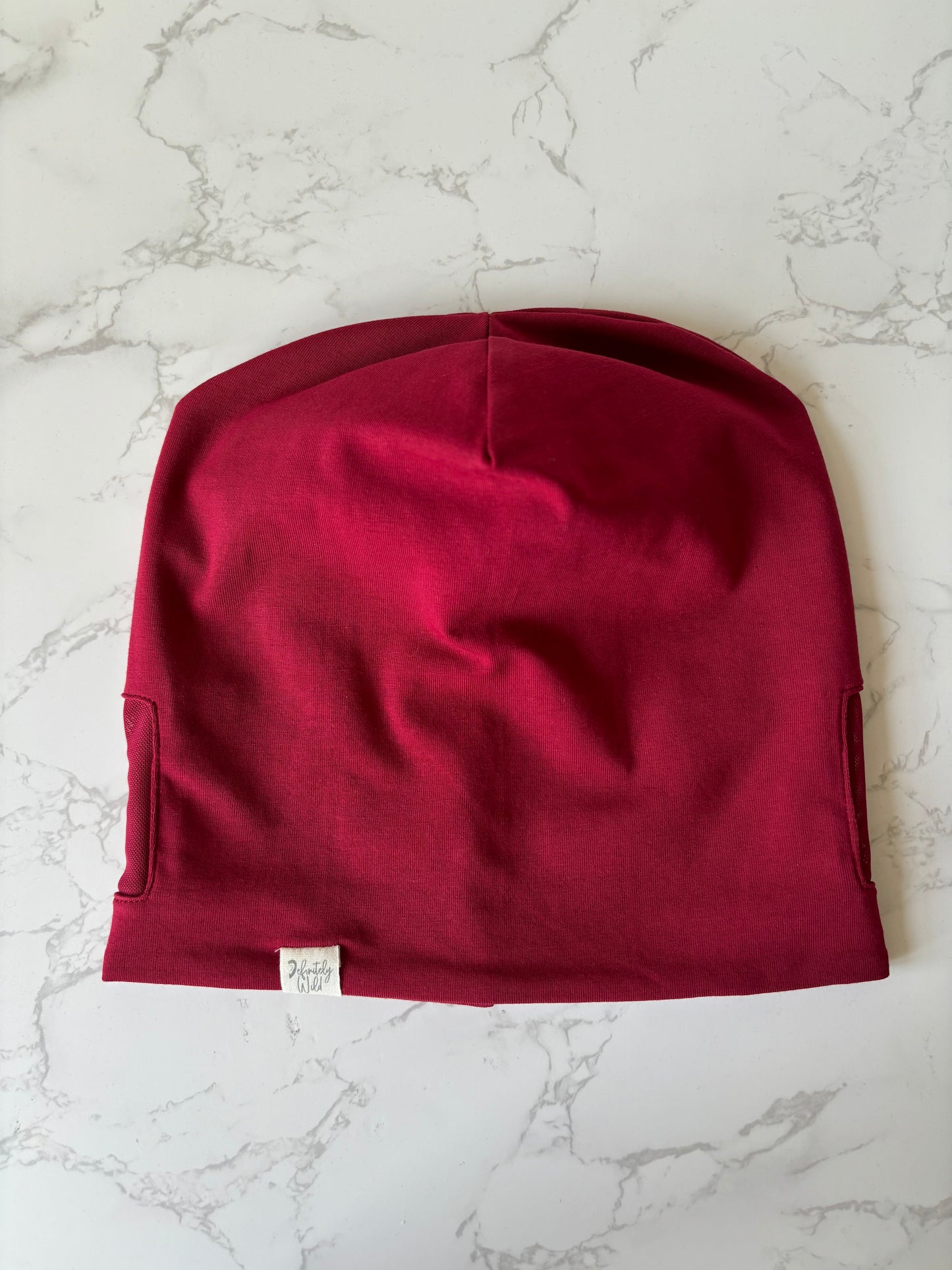 Gorro Beanie de color sólido para implante coclear/audífono