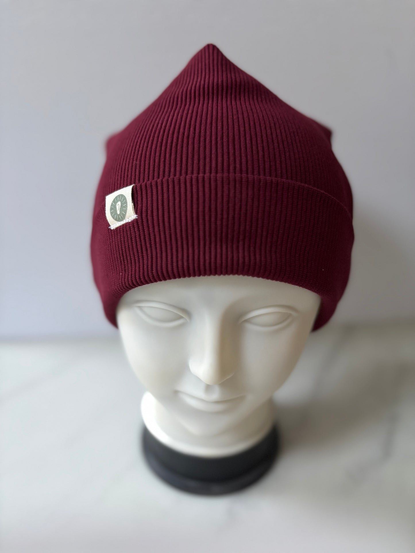 Turn Up Slouchy Ribbed Jersey Beanie