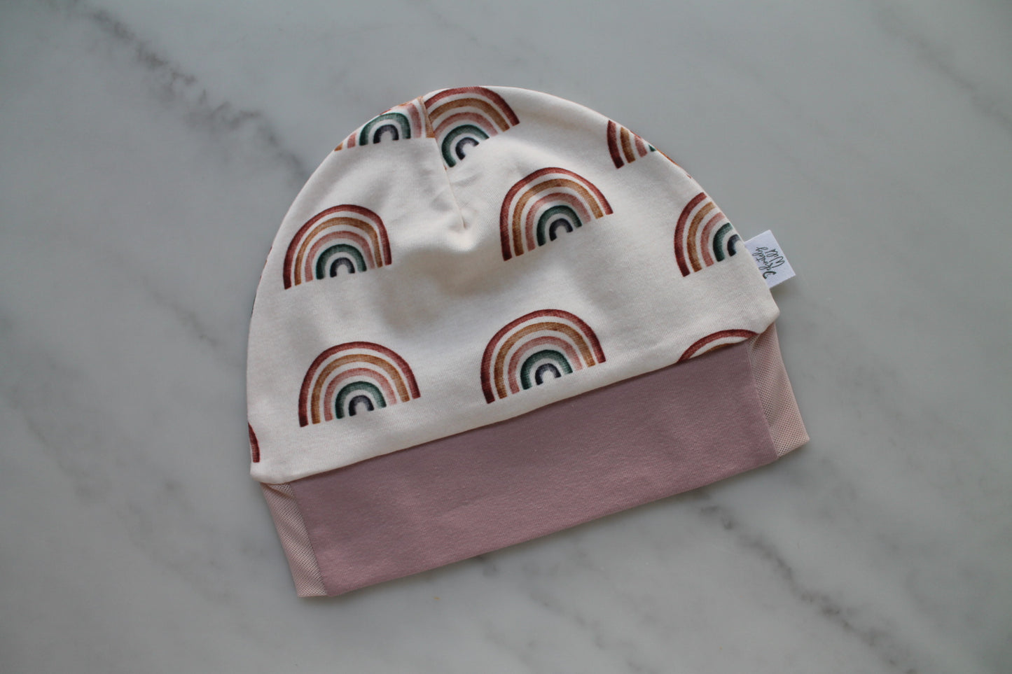 Cochlear Implant/Hearing Device Rainbows Baby Hat
