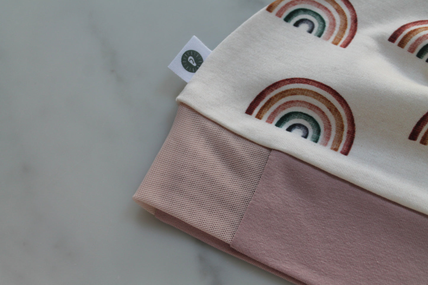 Cochlear Implant/Hearing Device Rainbows Baby Hat