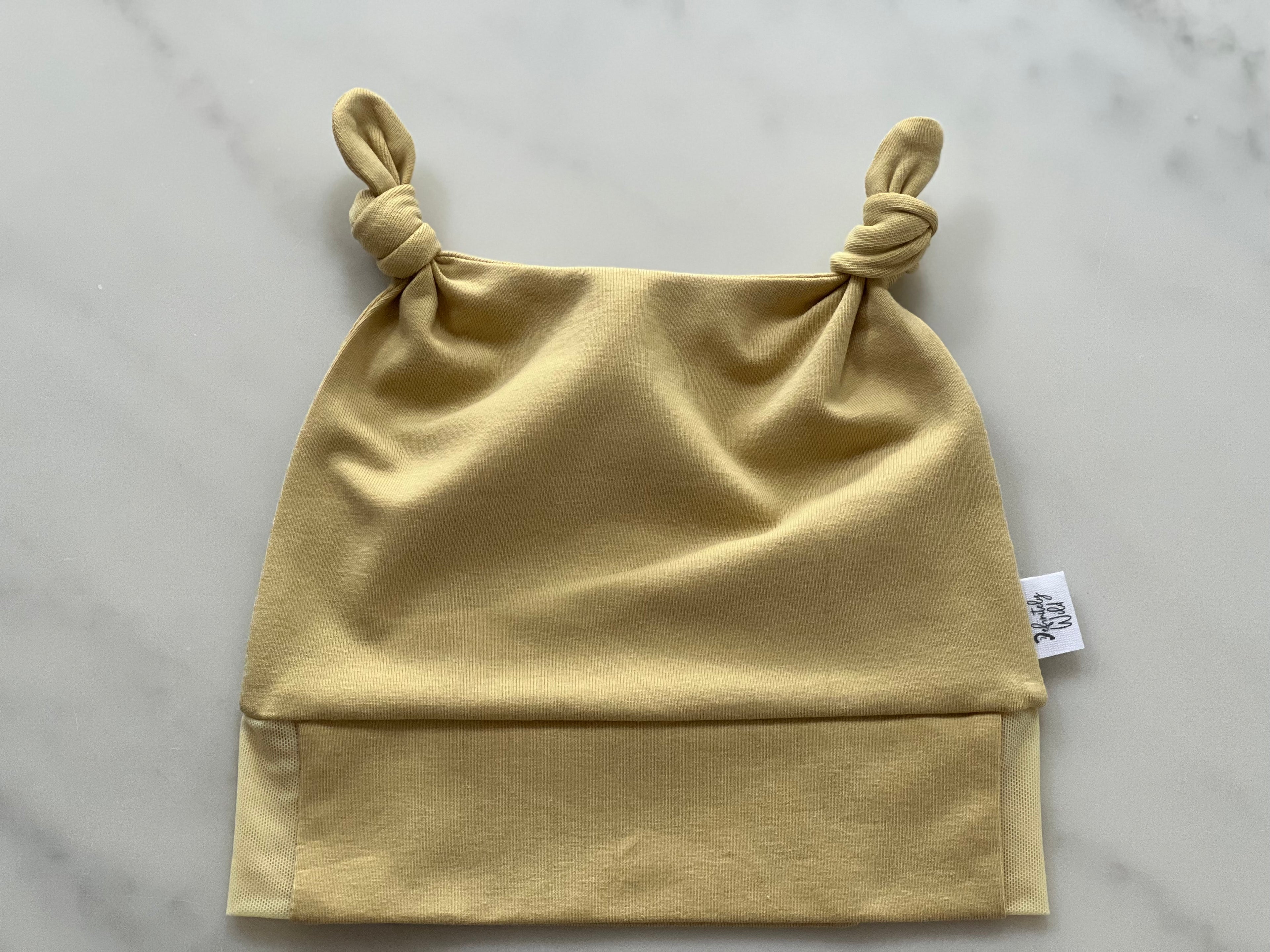 Cochlear Implant/Hearing Aid Solid Colour Knotted Hat