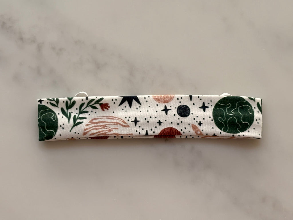 Straight Mesh Headband for Cochlear Implant and Hearing Aids - Print