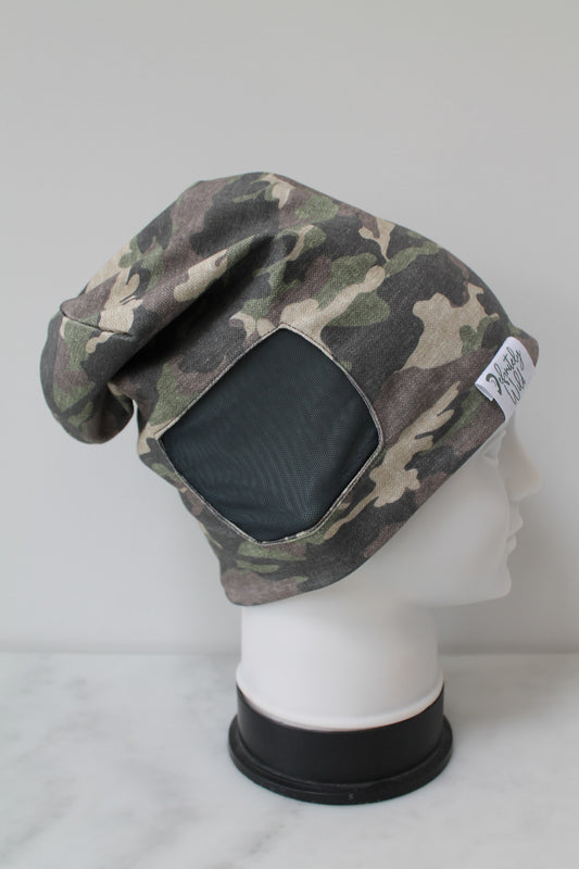 Cochlear Implant/Hearing Aid Camo Beanie Hat