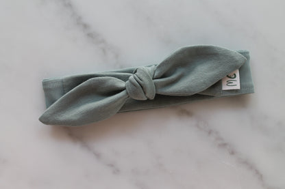 Solid Colour Bow Headband with mesh panel