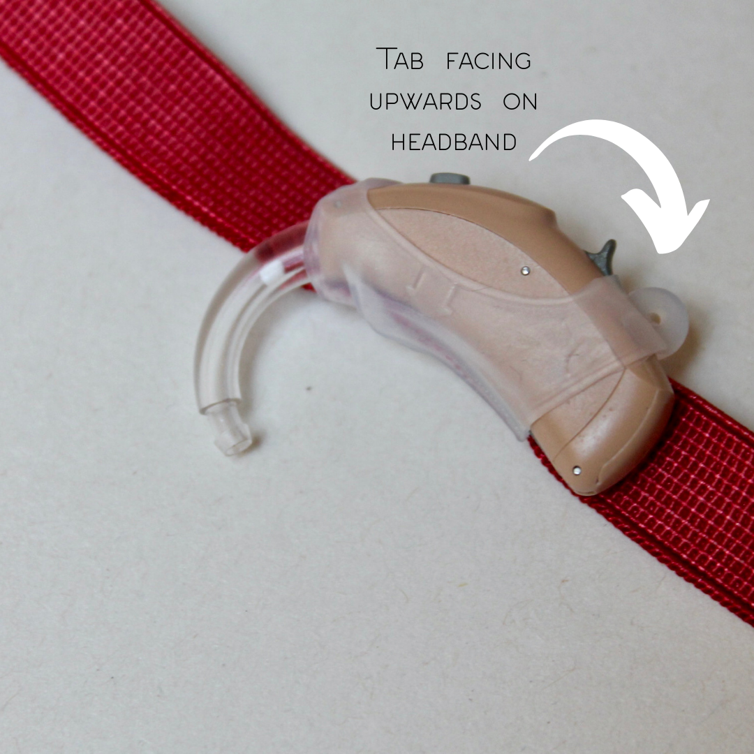 Elastisches Stirnband für Hörgeräte