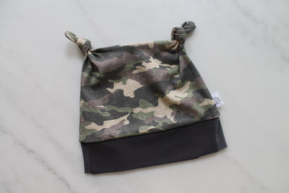 Cochlear Implant/Hearing Aid Camo Knotted Hat