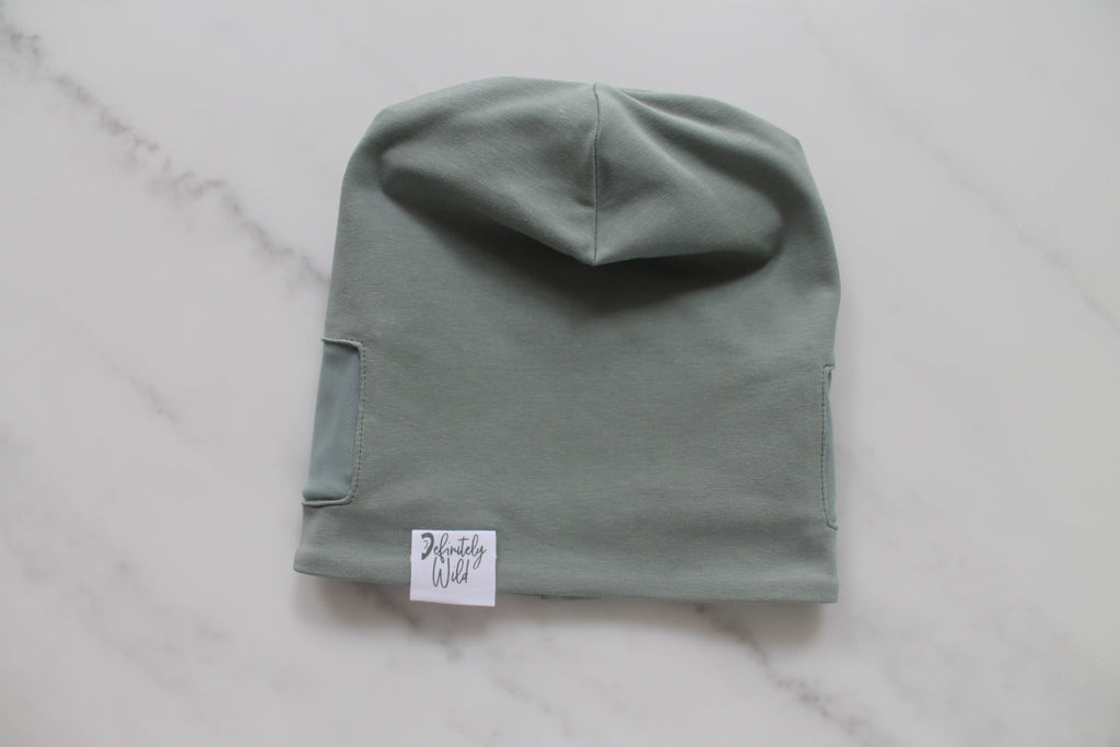 Einfarbige Beanie-Mütze für Cochlea-Implantate/Hörgeräte